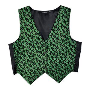 Vintage Shamrock Vest Size 2XL St Patrick's Day Irish Novelty Unisex Waistcoat